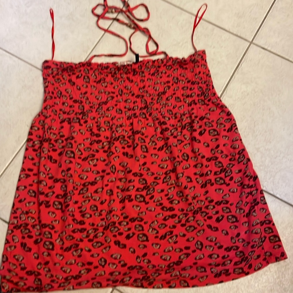 Guess leopard print tube halter top